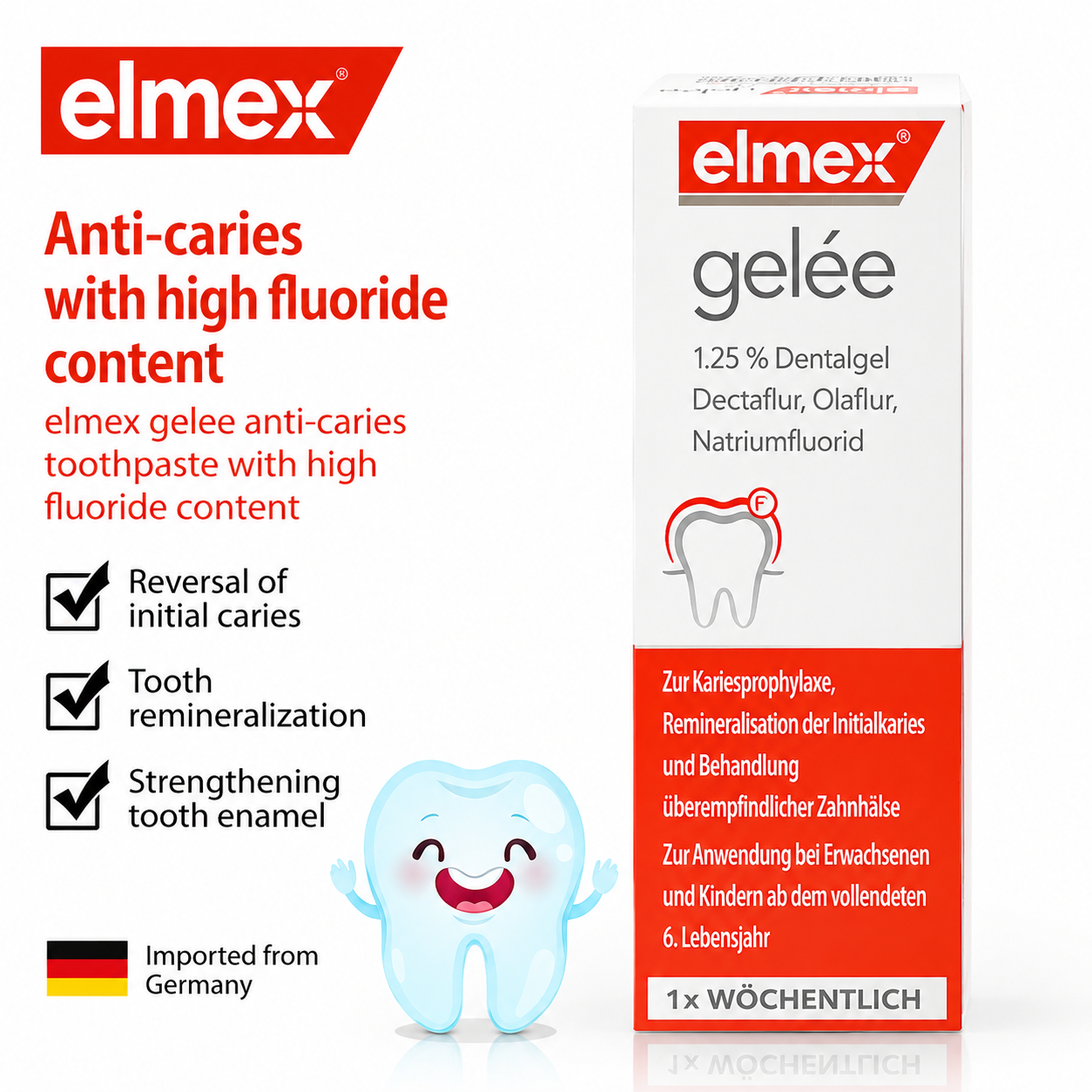 Teeth Whitening Singapore - Elmex Gelee Gel Fluor Dental 25g