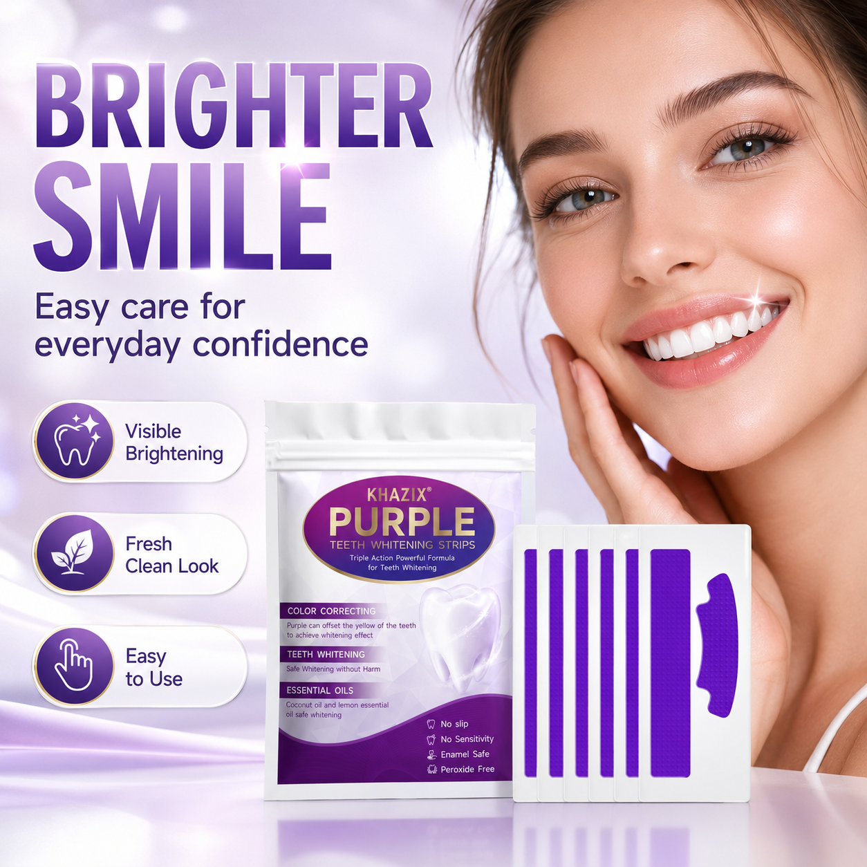7pairs Purple Teeth Whitening  - Teeth Whitening Home Kit avaliação e preço