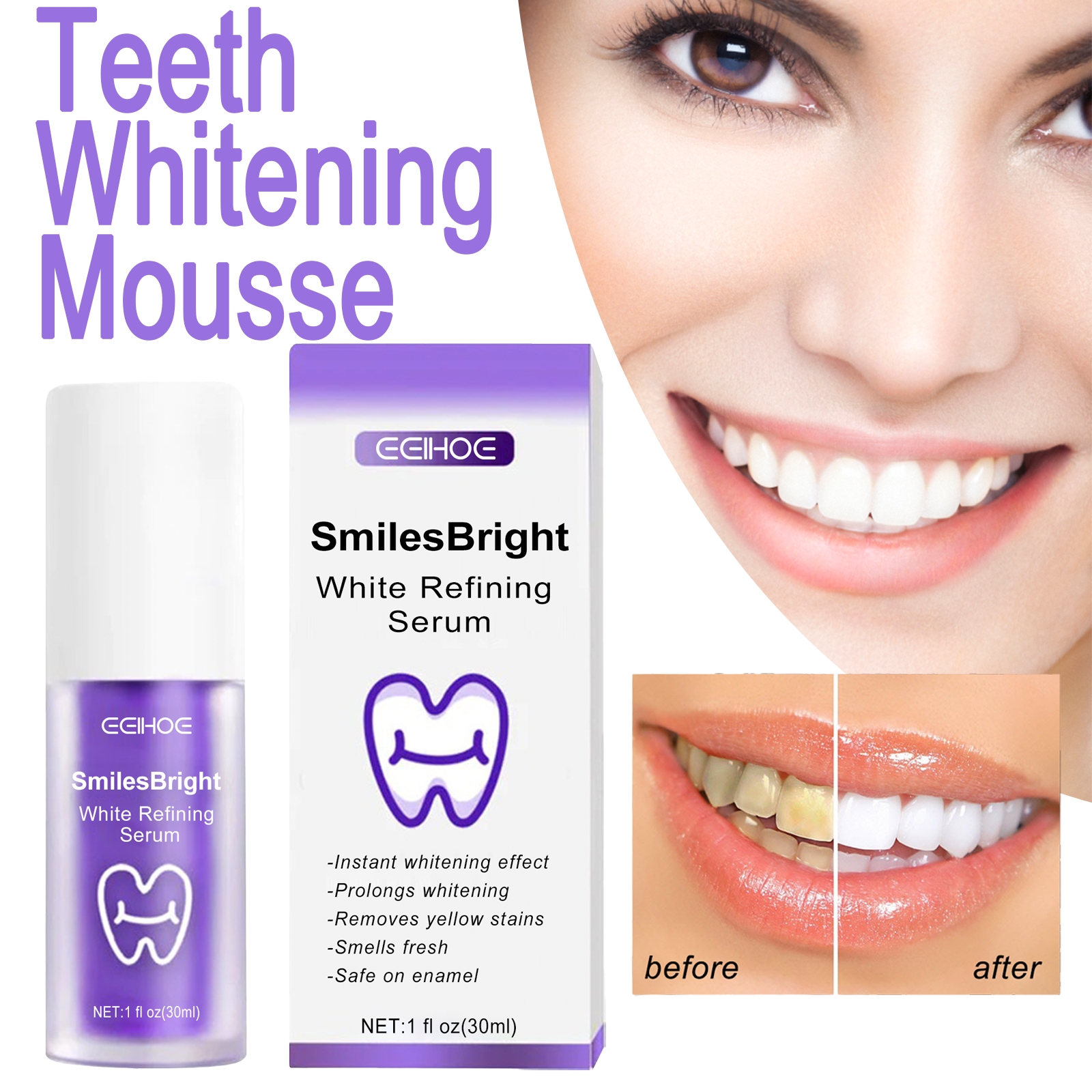 EELHOE Smiles Bright White Ref - Teeth Whitening Serum avaliação e preço