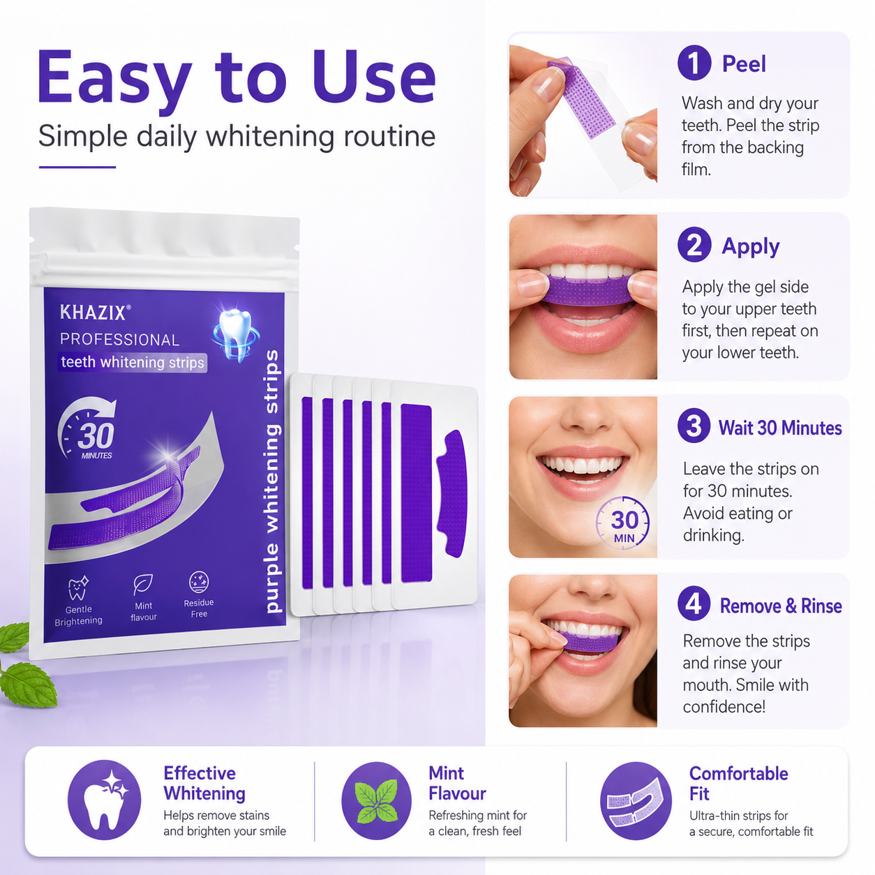 7PCS Teeth Whitening Strips fo - Teeth Whitening Retainer avaliação e preço