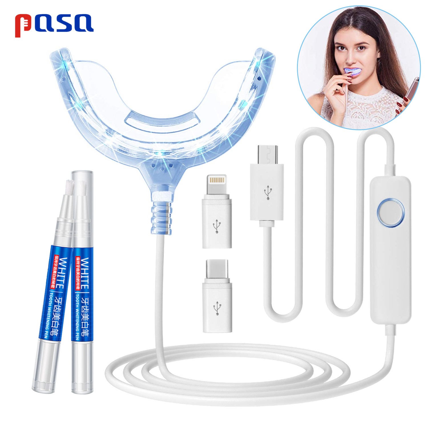 Portable LED Cold Blue Light S - Teeth Whitening Home Kit avaliação e preço