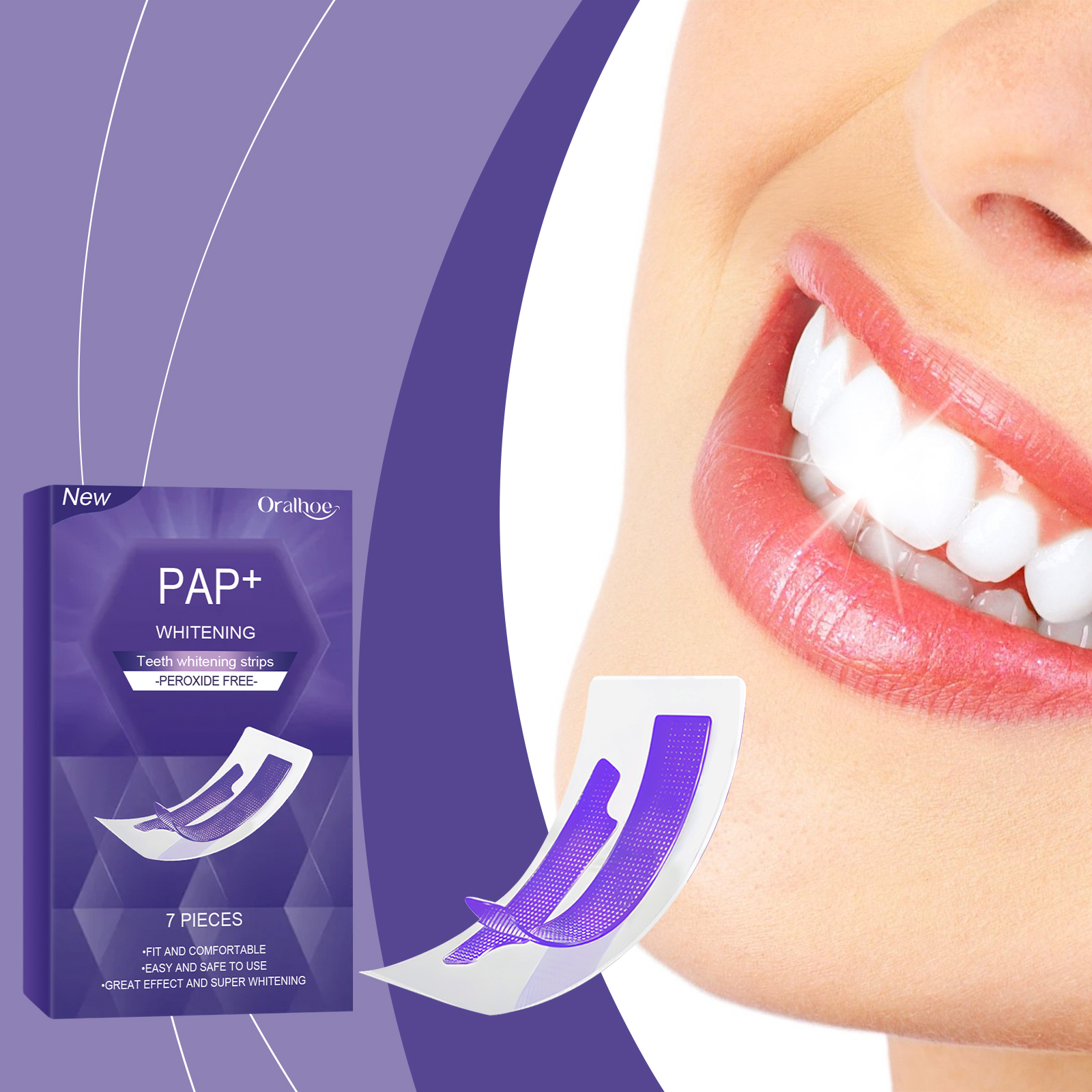 Purple Teeth Whitening Strips  - Teeth Whitening Retainer avaliação e preço