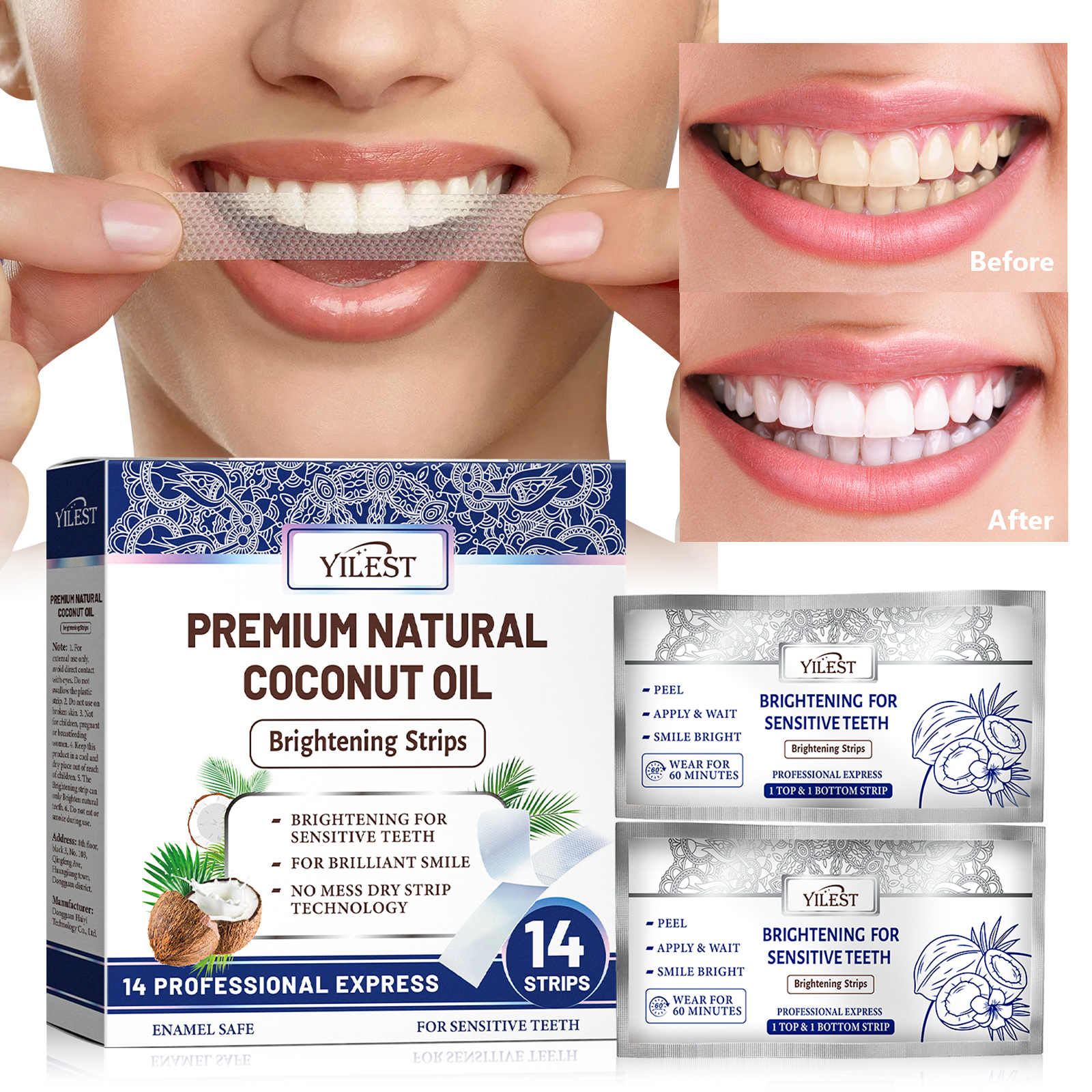 Teeth Whitening Strips 14pcs C - Teeth Whitening Retainer avaliação e preço