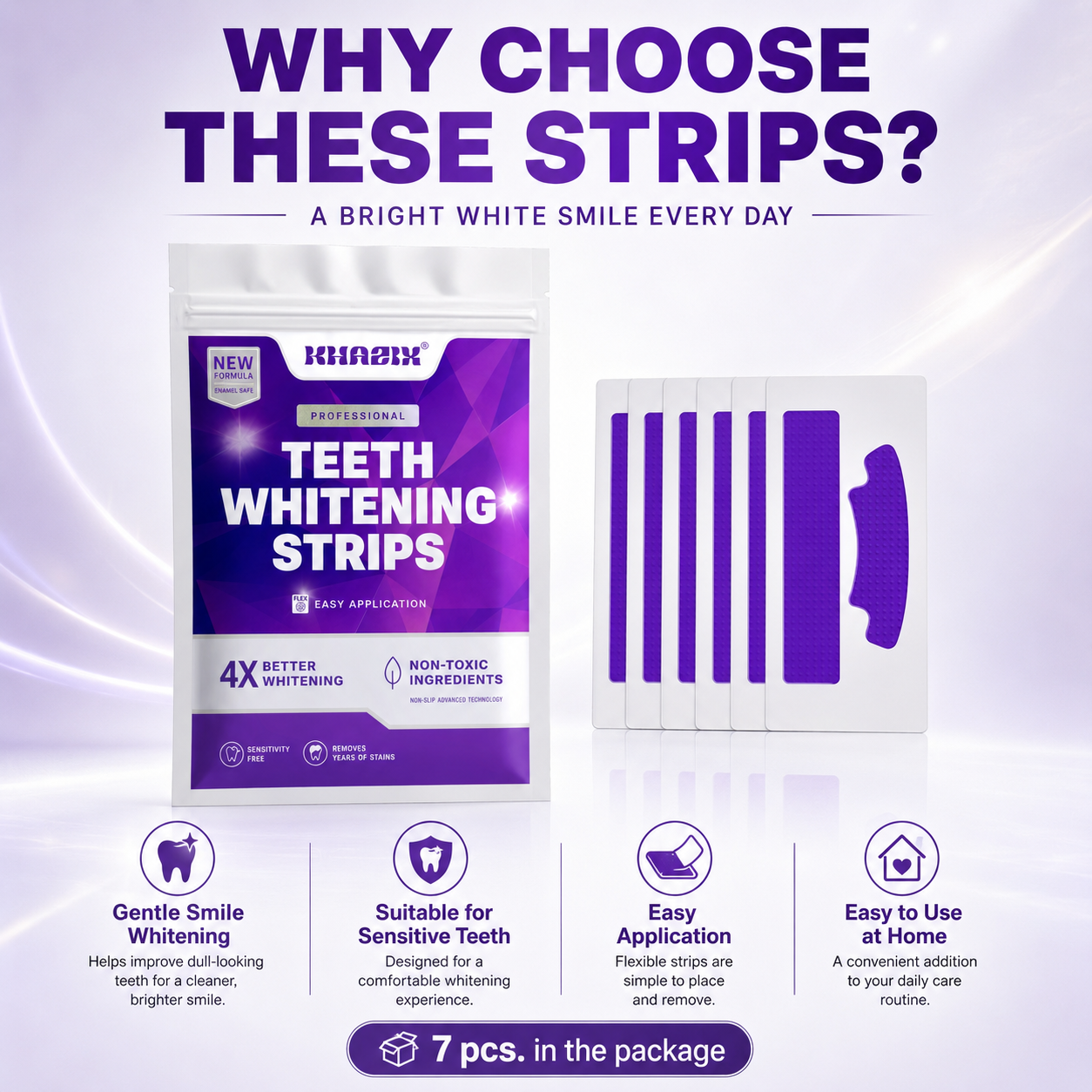 Teeth Whitening Strips 7 Pairs - Teeth Whitening Home Kit avaliação e preço